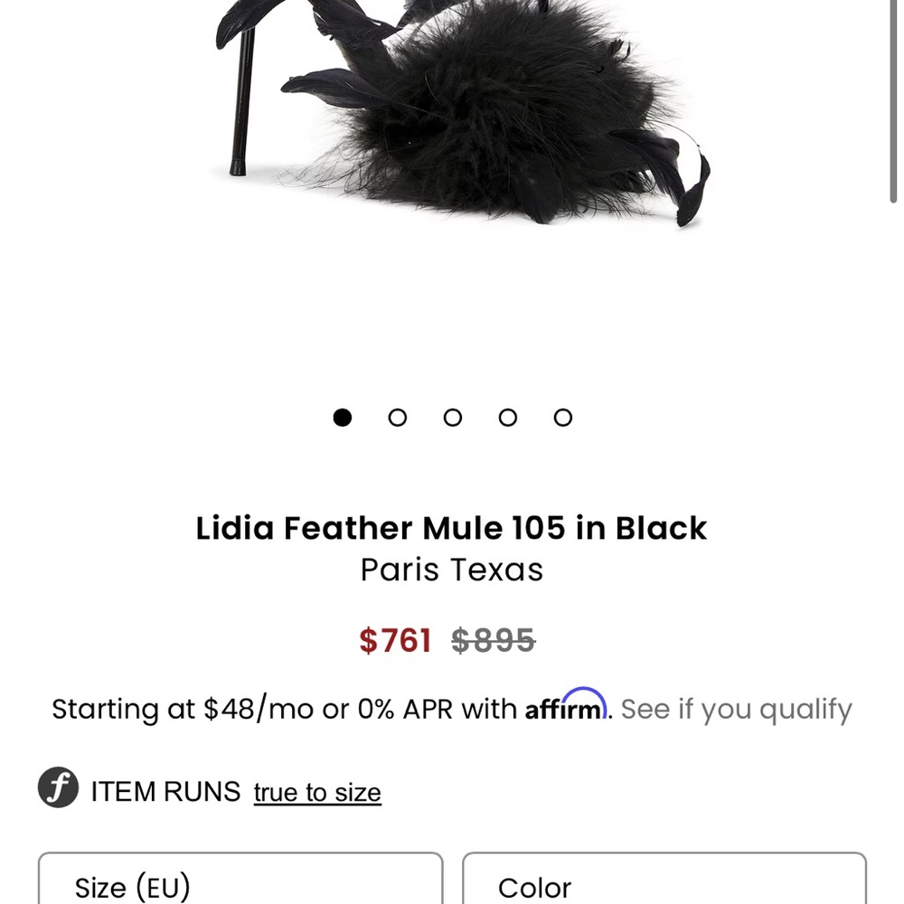 Paris Texas Black Feathered Heels - Picture 8 of 8